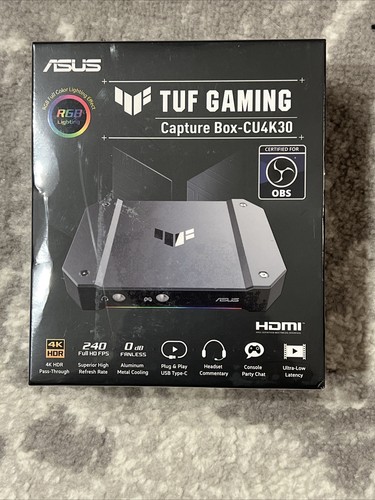 ASUS TUF Gaming Video Capture Card(CU4K30) 4K/2K/1080p120, Near-Zero Latency, HD
