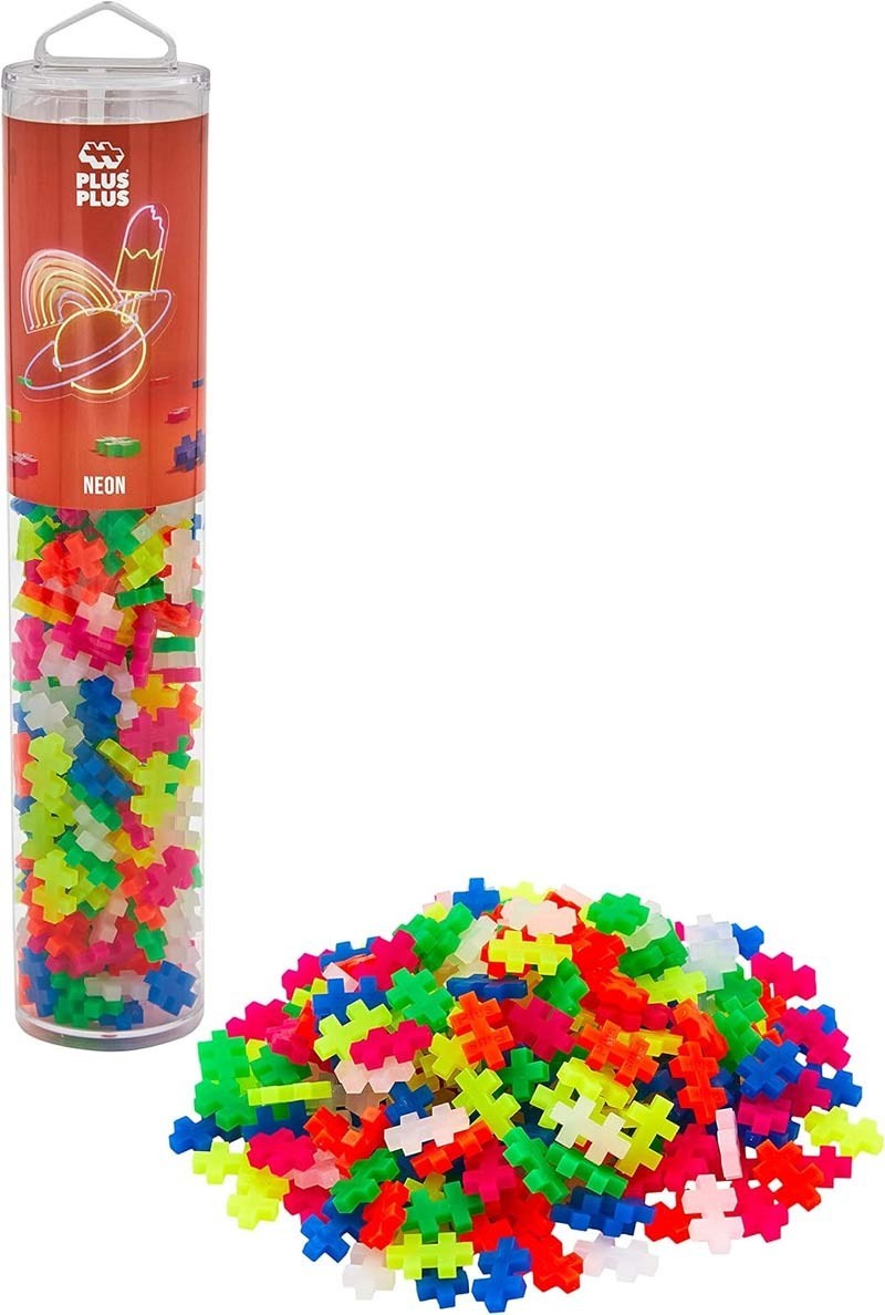 PLUS PLUS TUBO COSTRUZIONI NEON 240 MATTONCINI 4186