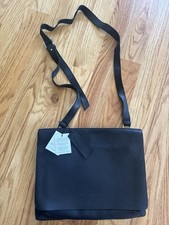    Carlo Cecchini Leather Crossbody With Dust Bag Made in Italy Roma Black NWT
