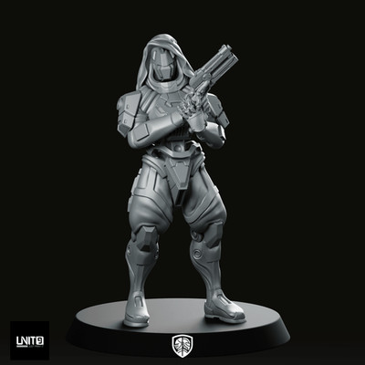 Moth Pose1 Miniature Hooded Sci Fi Enforcer