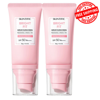 SKINTIFIC Bright Fit Serum Sunscreen SPF50+ PA++++ UV Tone Up 50g x 2Pack