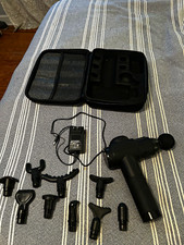 TOLOCO EM26 Percussion Massage Gun 8 Heads Handheld Case  Charger Black