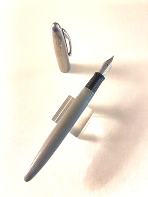 1950s Grey Sheaffer Tip Dip Craftsman Fountain Pen F1 FINE nib Touchdown Filler