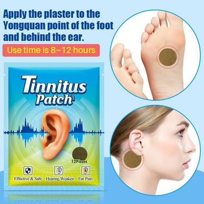 &12PCS Tinnitus Relief Patches for Hearing Loss Neuropathic Earache Discomfort