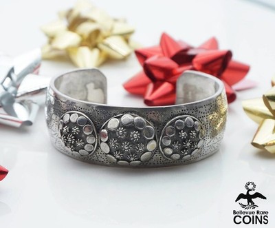 LARIA Southwestern Sterlingsilber geätzt floral breit Armreif Armband