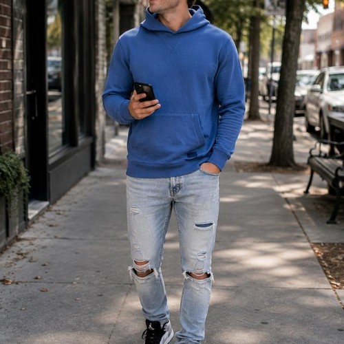 IZOD Saltwater Terry Hoodie Indigo Blue