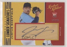 2019 Leather & Lumber Rookie Signatures Blue 59/99 Justus Sheffield Auto 02d2