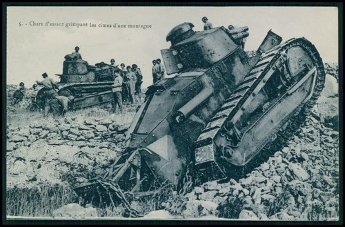 uu Military vehicle Tank WWI ww1 war original old c1915-1925 French postcard