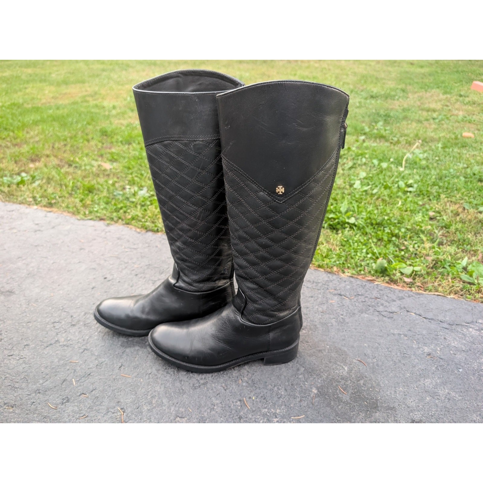 Tory Burch Claremont Quilted Leather Riding Boots Womens Size 8 Equestrian