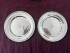 S. KIRK & SON STERLING SILVER BREAD PLATES PAIR 58 "B" MONOGRAM