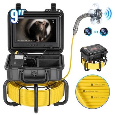 165FT Sewer Camera with 9in HD Screen, Self-Leveling & 36X Zoom