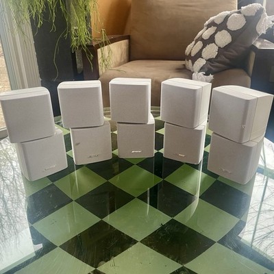 5 Bose Used Cond White Double Cube Speaker DoubleShot Acoustimass Lifestyle.