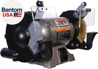 8-Inch Bench Grinder with Wire Wheel, 3450 RPM, 1 HP, 115V 1Ph (JBG-8W)