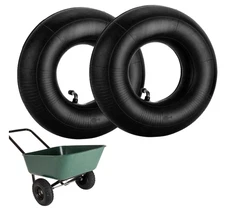 2 Pack Heavy Duty Inner Tubes TR-87 Bent Valve for Wheelbarrow Mower Hand Truck
