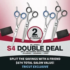JW S4 Double Combo Deal Shears / Scissors & Blender Kit