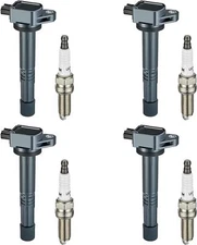 4 Ignition Coils Pack UF602 and Spark Plug For 2008-2012 Honda Accord 2.4L L4