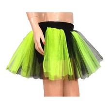 Neon Lime Black Stripe Tutu Skirt 2 Tone layers Nuke Magic glow party