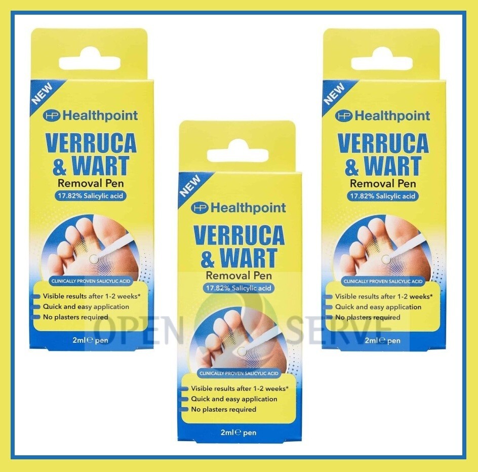 3x Healthpoint Verruca & Wart Infection Removal Treatment Pen Salicylic Acid-2ml