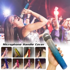 Rhinestone Bling Microphone Handle Cover Mic Sleeve Protector Accessories KTV