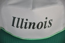 Illinois spellout White Green Trucker Hat Mesh Mohrs Vintage Snapback