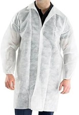 Visitor Coats XXL Factory Catering Food Safety Tape Closure Disposal Lab 2 Coats