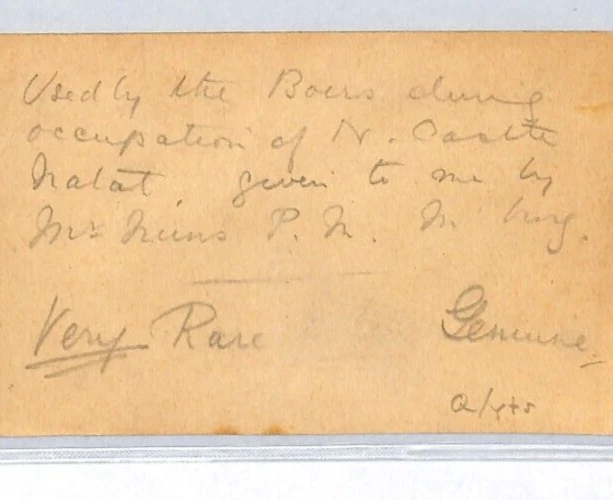 SUDÁFRICA Guerra 1899 OER OCUPACIÓN NATAL *Newcastle* QV Tarjeta de Papelería YA17 Foto 4 de 4