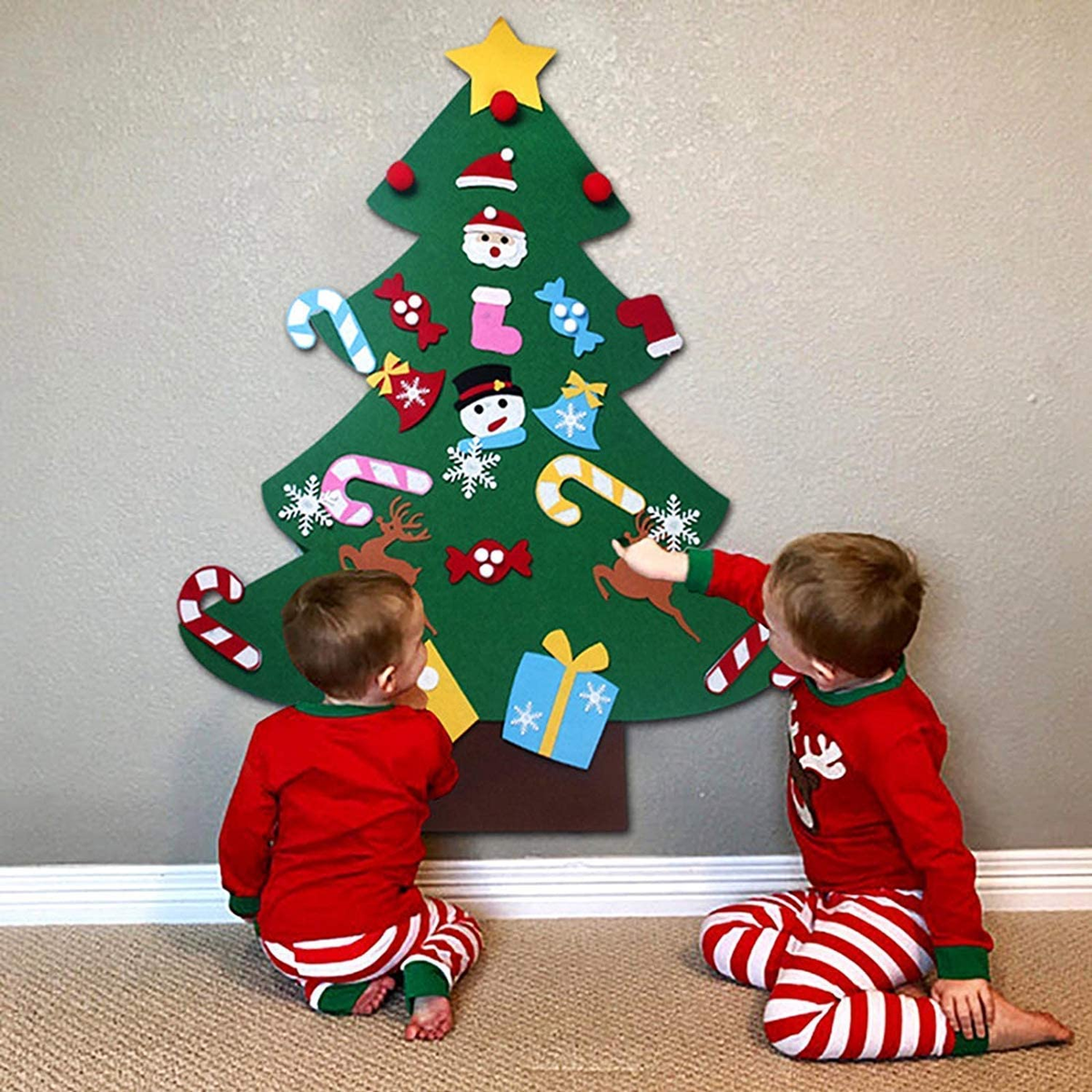 DIY Felt Christmas Tree for Kids with Detachable Ornaments,New