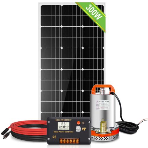 100W Solar Panel with 12V Solar Power Water Pump Pond for Irrgation Watering