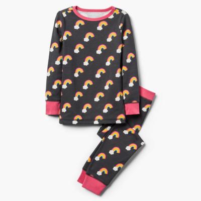 NWT Gymboree Charcoal Gray Rainbow Gymmies Pajama Set Girl many