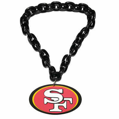 San Francisco 49ers NFL 3D Fan Chain Necklace Foam (Black Chain)