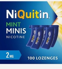 NiQuitin Mint Minis Lozenges – 2 mg | Stop Smoking Aid | 100 Minis | Exp 2026