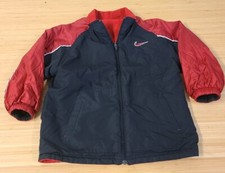 Vintage Nike Reversible Jacket Coat Black Red Boys Youth Kids Size 7 Retro