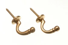 New 3 Pairs Of Curtain Drape Tie Hold Backs Ball End Brass Plated 40mm - Onestop