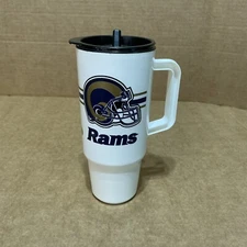Vintage St Louis Rams Mug, Graphic, Betras USA With Lid And Handle, White