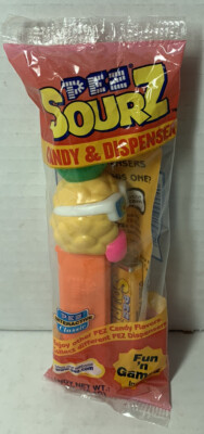 SOURZ PINEAPPLE Head Candy PEZ Dispenser, Vintage