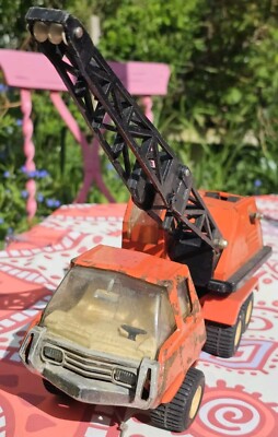 Play worn vintage Tonka Toys orange/roter Kranwagen