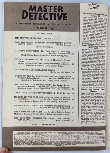 Master Detective Magazine, March 1937, Vintage True Crime Stories, Pulp - Imagen 2 de 2