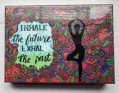 Jigle:  Yoga In Flowers Unique Colorful Hand-Drawn 1000 Piece Jigsaw Puzzle.
