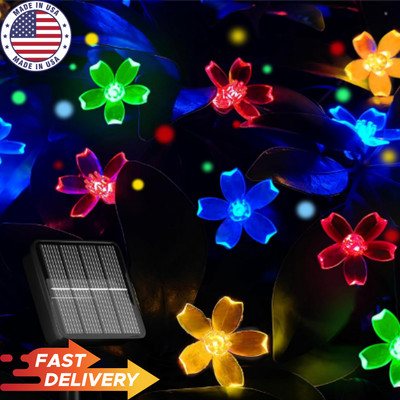 Solar Powered Lights for Outdoor, 50 LED Flower Lights Waterproof,Christmas Tree
