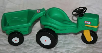 little tikes green tractor and wagon