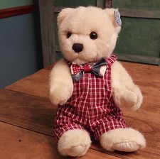 ANNETTE FUNICELLO COLLECTIBLE BEAR CO Jointed Plush Blonde BEAR 9" Boy Country