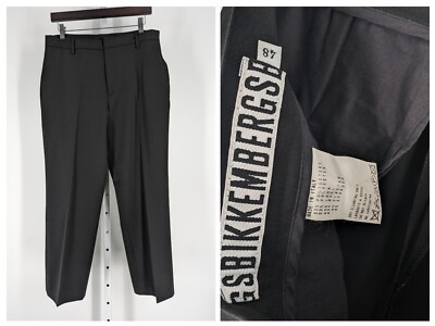 Dirk Bikkembergs Vintage 90s Black Trousers Polywool Pants 32'' Italy 48