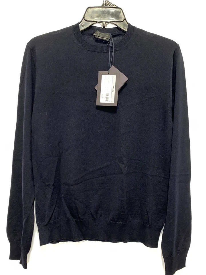 SUÉTER DE LANA PRADA CLÁSICO en AZUL OSCURO. TALLA XL / US 46 / IT 56. Nuevo, Auténtico Foto 4 de 4