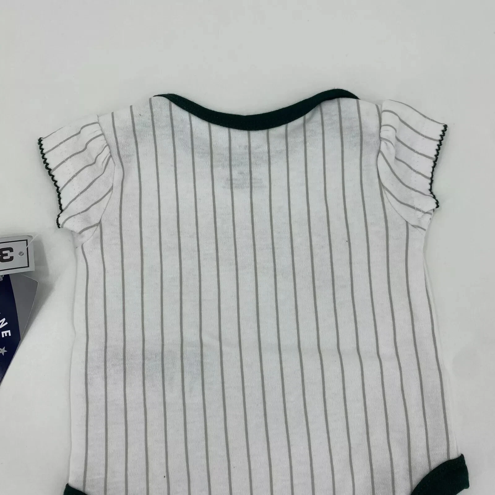 Oakland Athletics Bodysuit One Piece Romper Infant Size 0/3 Months White Striped
