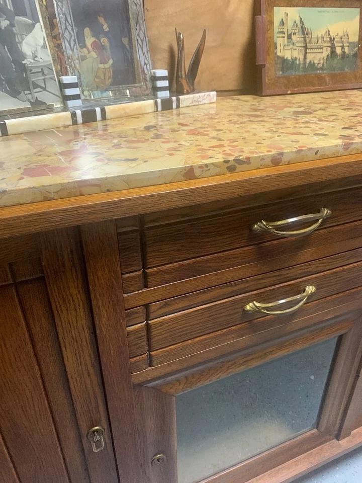 Aparador buffet estilo Art Deco francés base mármol superior buffet NECESITA RECOGER Foto 4 de 4