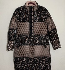 Boutique Moschino Lace Floral Pink & Black Puffer Winter Coat Jacket Uk 10 New.