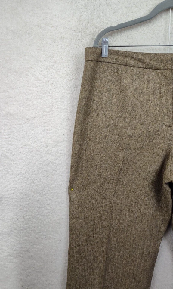 Le костюм женщин брюки 14 коричневый 100% полиэстер прямые штанины плоский передний платье брюки - Изображение 2 из 4