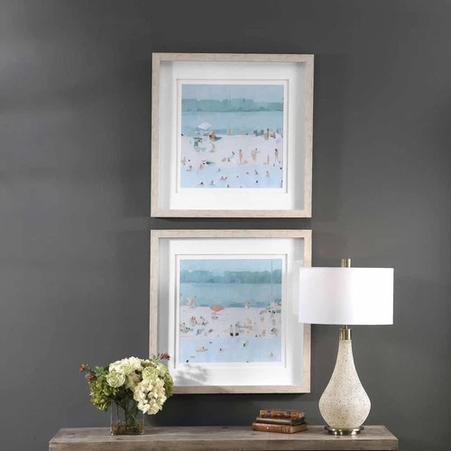 Uttermost 33695 Light Beach Blue Sea Framed Beaches Prints On Paper - Set Of 2 - Picture 2 of 5