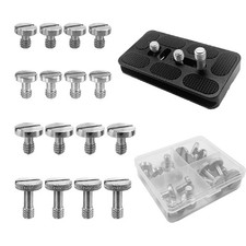16PCS Camera Screw Set 4 Sizes Stainless Steel 1/4"-20 Slotted Camera Screw K...