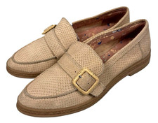 LUCKY BRAND Loafter Size 8M RYEDRA Taupe Beige Leather Preppy Academia Slip-On